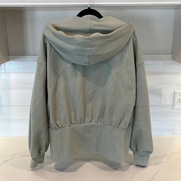 Lululemon Oversized Hugged-Waist Cotton Zip Hoodie size 10 in Green Fern - Picture 8 of 10